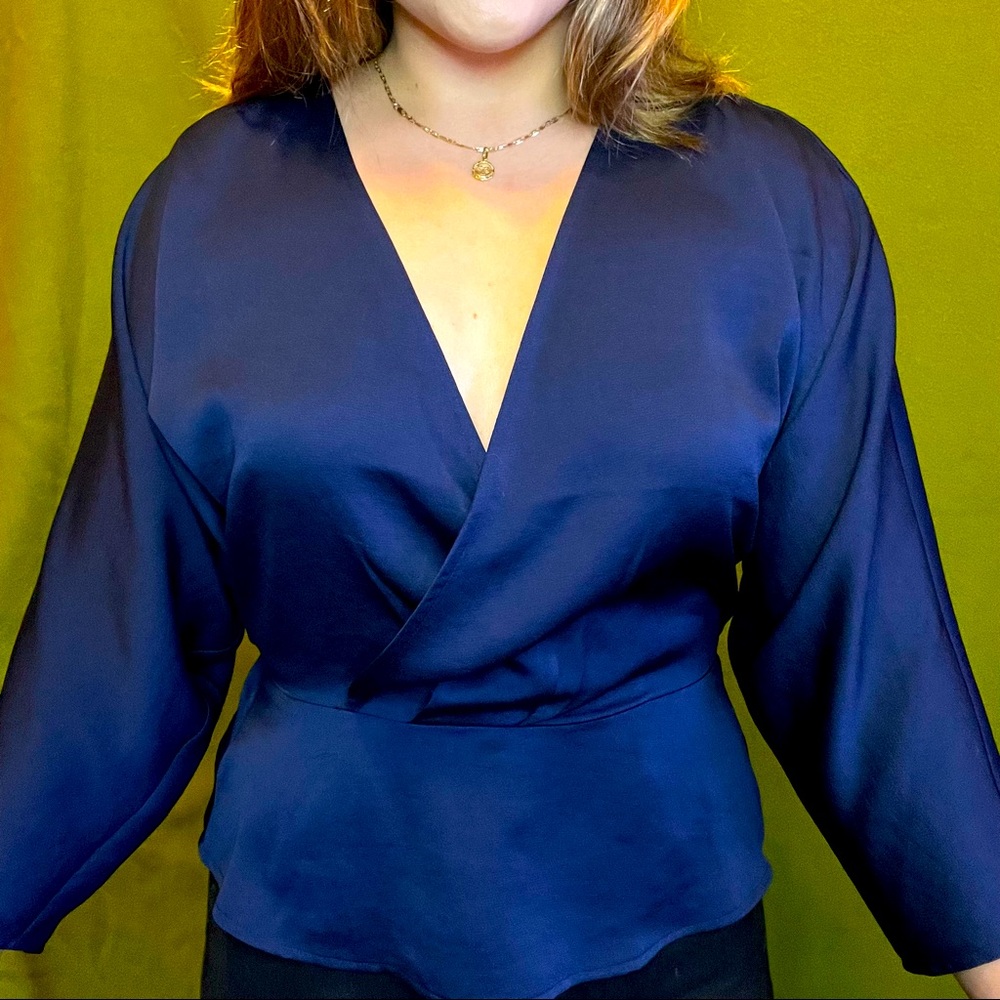 Express Navy Blue Blouse, size M, Brand New with Tags